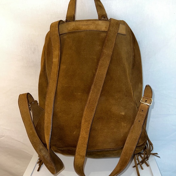 Saint Laurent Hedi Slimane Western/Cowboy Fringe Festival Backpack in Tan Suede - Picture 4 of 16